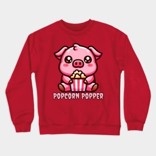 Popcorn pig for cinema lovers Crewneck Sweatshirt